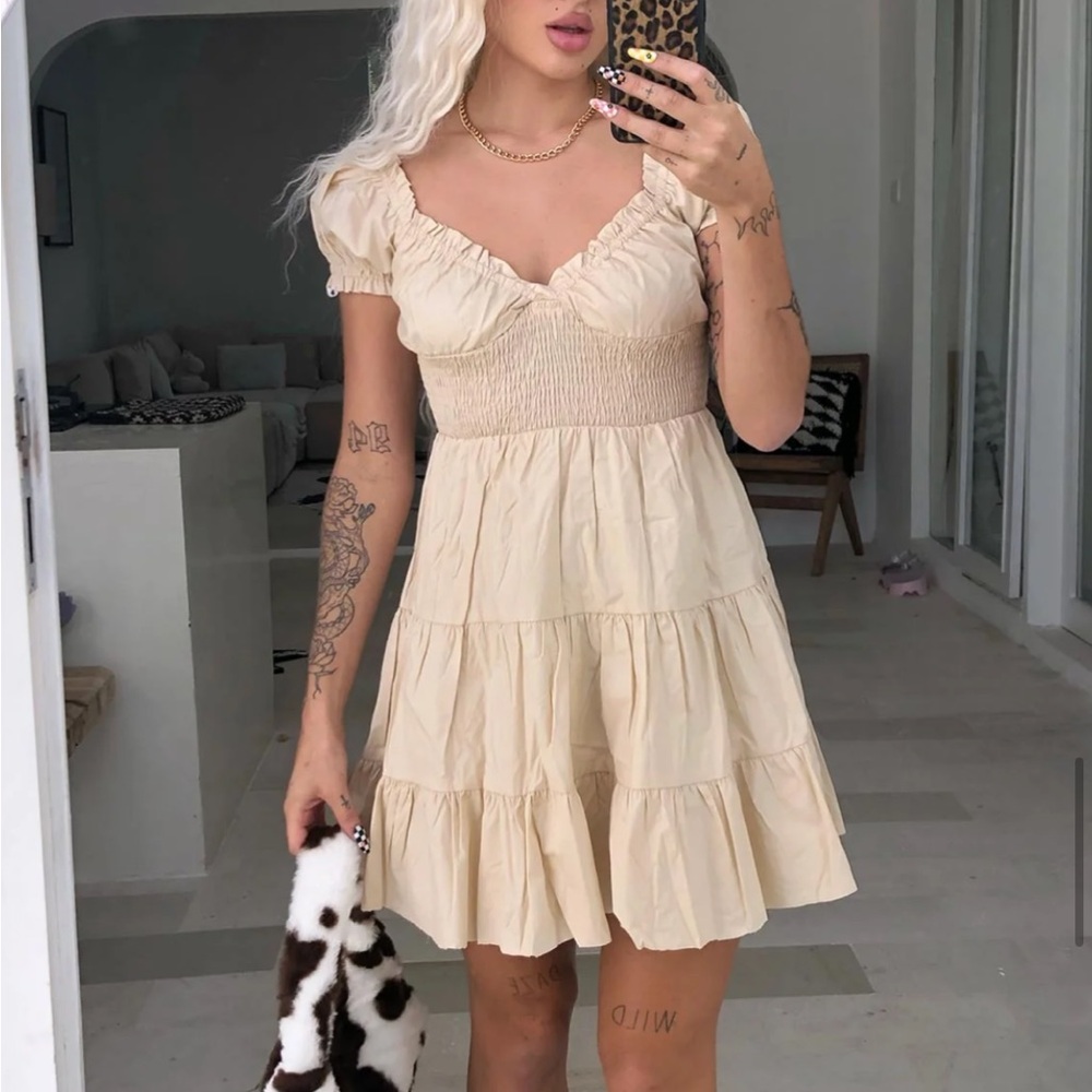 Princess Polly Cream Mini Dress